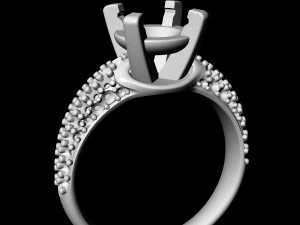 diamond ring with ruby 3D Print Model