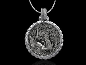 sweet phoenix with flowers-pendant 3D 프린트 모델