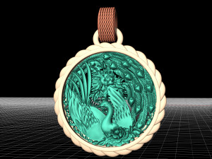sweet phoenix with flowers-pendant 3D 프린트 모델