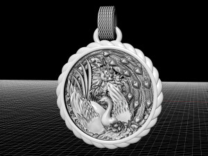 sweet phoenix with flowers-pendant 3D 프린트 모델