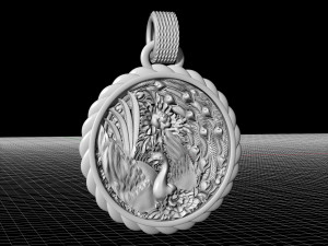 sweet phoenix with flowers-pendant 3D 프린트 모델