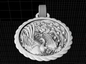 sweet phoenix with flowers-pendant 3D 프린트 모델