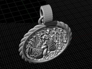 sweet phoenix with flowers-pendant 3D 프린트 모델