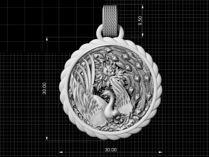 sweet phoenix with flowers-pendant 3D 프린트 모델