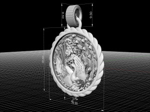 sweet phoenix with flowers-pendant 3D 프린트 모델
