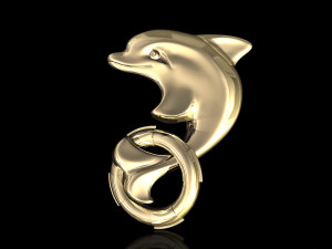 dolphin with lifebuoy earrings 3D-printmodel