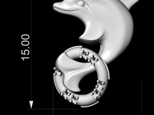 dolphin with lifebuoy earrings 3D-printmodel