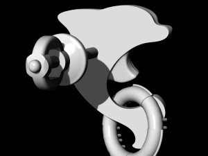 dolphin with lifebuoy earrings 3D-printmodel