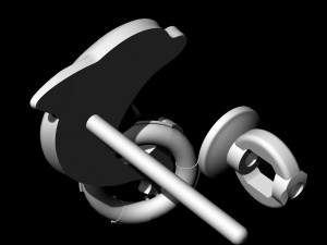 dolphin with lifebuoy earrings 3D-printmodel