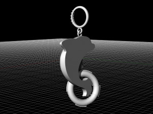 dolphin with lifebuoy pendant 3D 프린트 모델