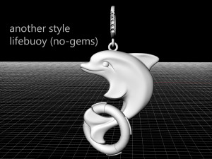 dolphin with lifebuoy pendant 3D 프린트 모델