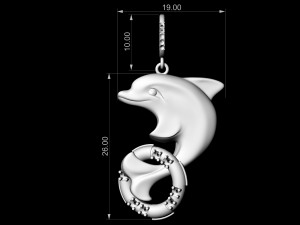 dolphin with lifebuoy pendant 3D 프린트 모델