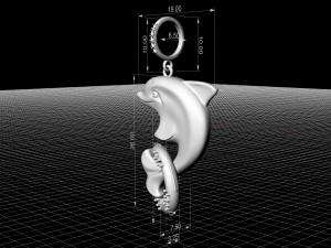 dolphin with lifebuoy pendant 3D 프린트 모델