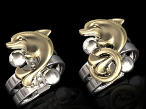 dolphin friendship ring 3D-Druckmodell