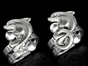dolphin friendship ring 3D 打印模型