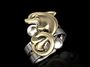 dolphin friendship ring 3D 打印模型