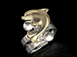 dolphin friendship ring 3D 打印模型