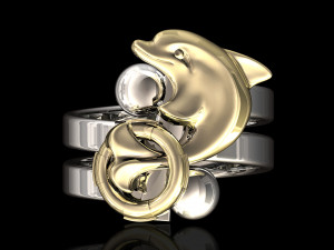 dolphin friendship ring 3D 打印模型
