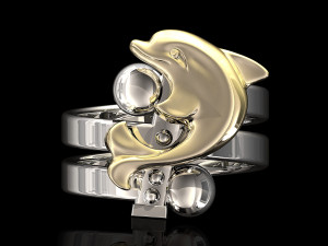 dolphin friendship ring 3D 打印模型
