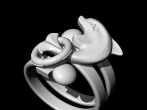 dolphin friendship ring 3D 打印模型
