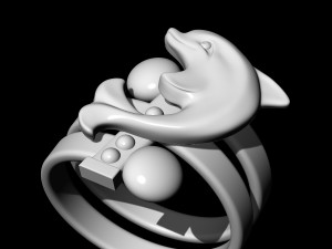 dolphin friendship ring 3D 打印模型