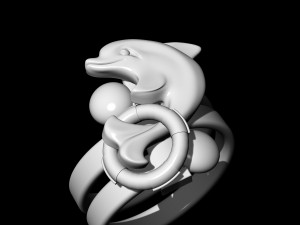 dolphin friendship ring 3D 打印模型