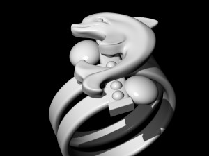 dolphin friendship ring 3D 打印模型
