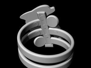 dolphin friendship ring 3D 打印模型