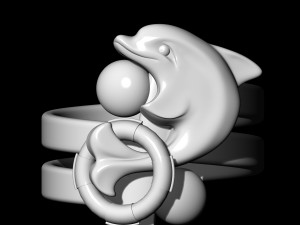 dolphin friendship ring 3D 打印模型