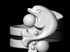 dolphin friendship ring 3D 打印模型