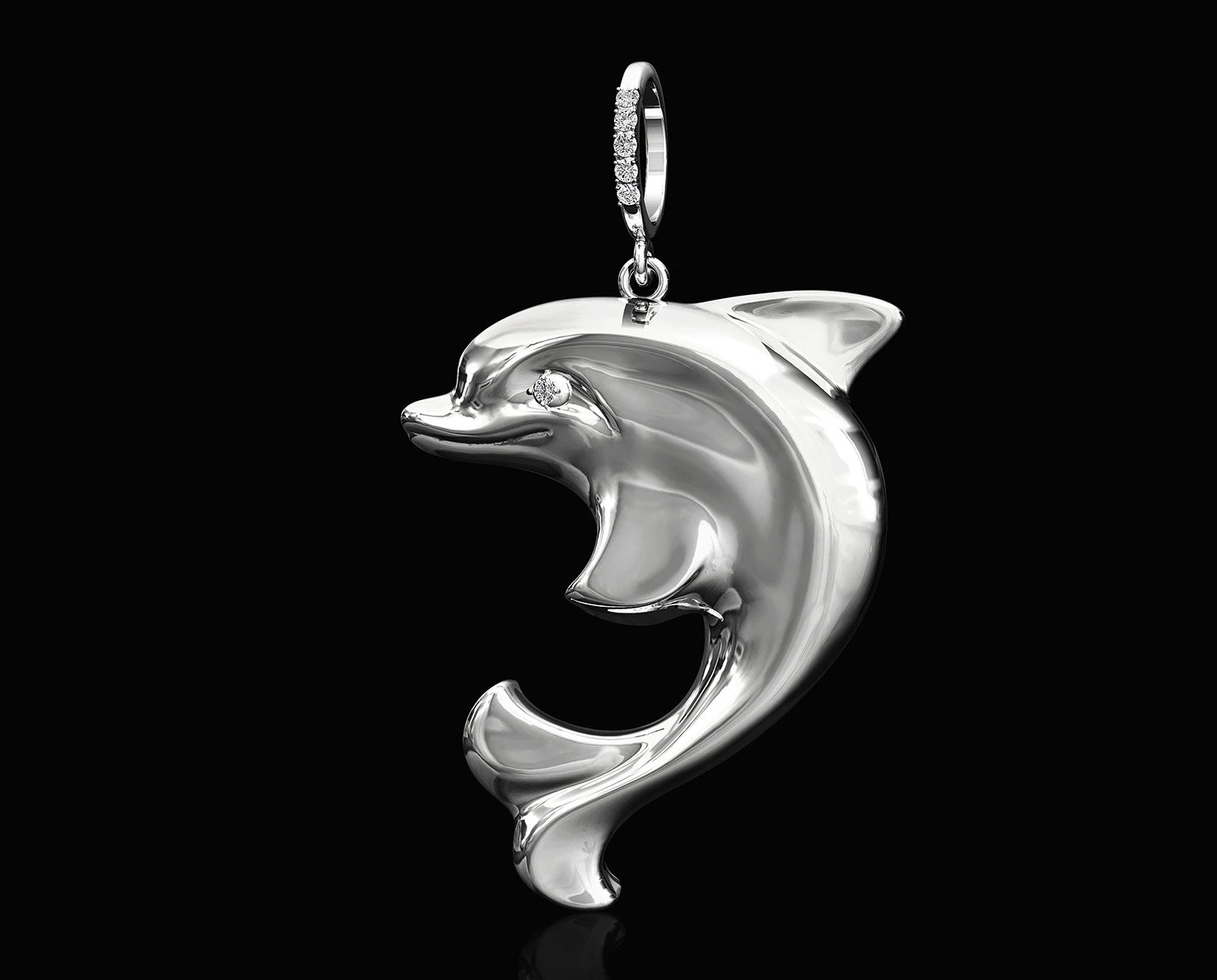 dolphin pendant 3D Print Model .c4d .max .obj .3ds .fbx .stl .blend 