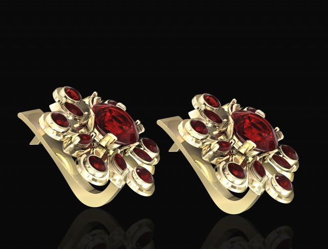 flower spinner earrings 3D Print Model .c4d .max .obj .3ds .fbx .stl .blend 