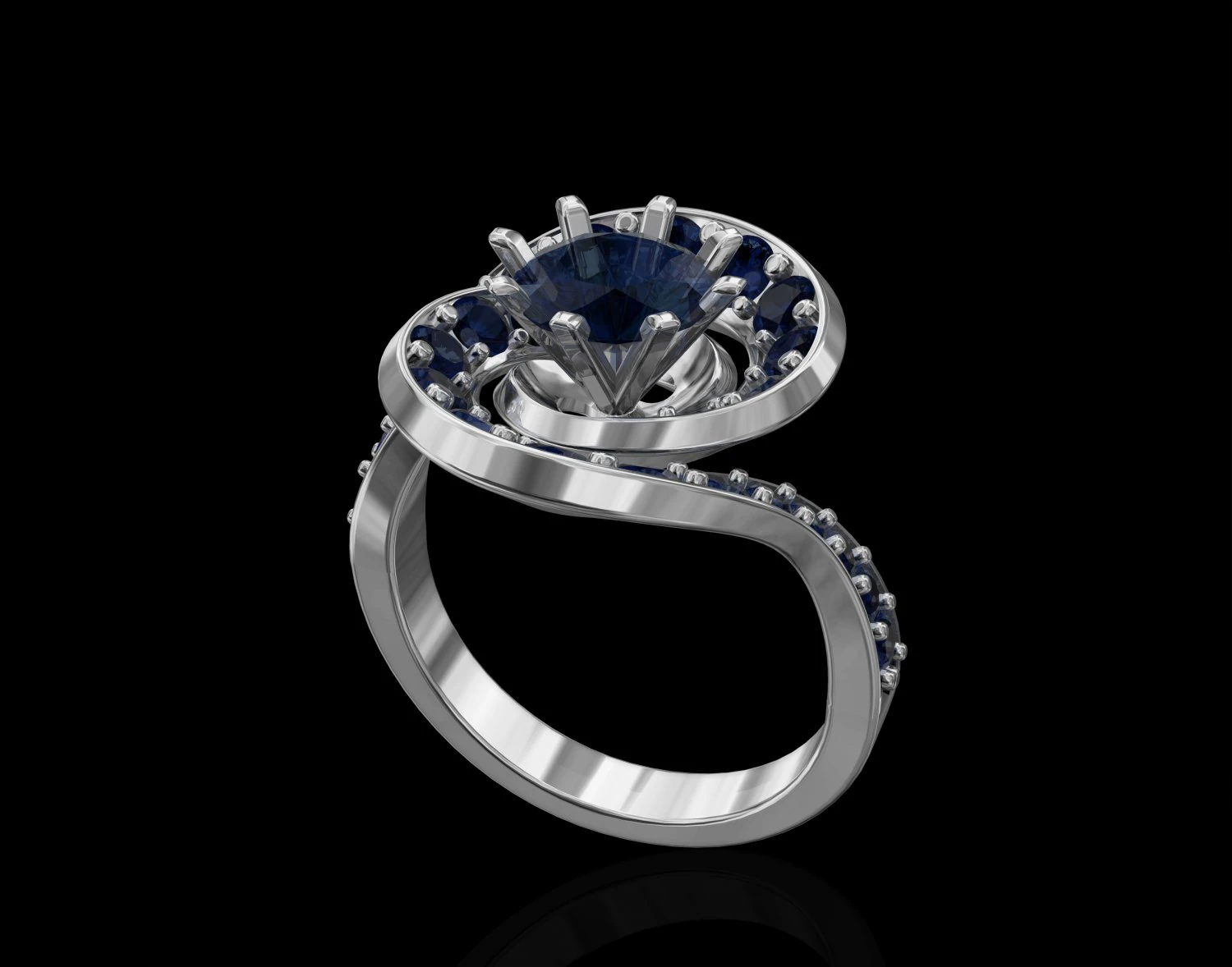 twisted ring 3D Print Model .c4d .max .obj .3ds .fbx .stl .blend