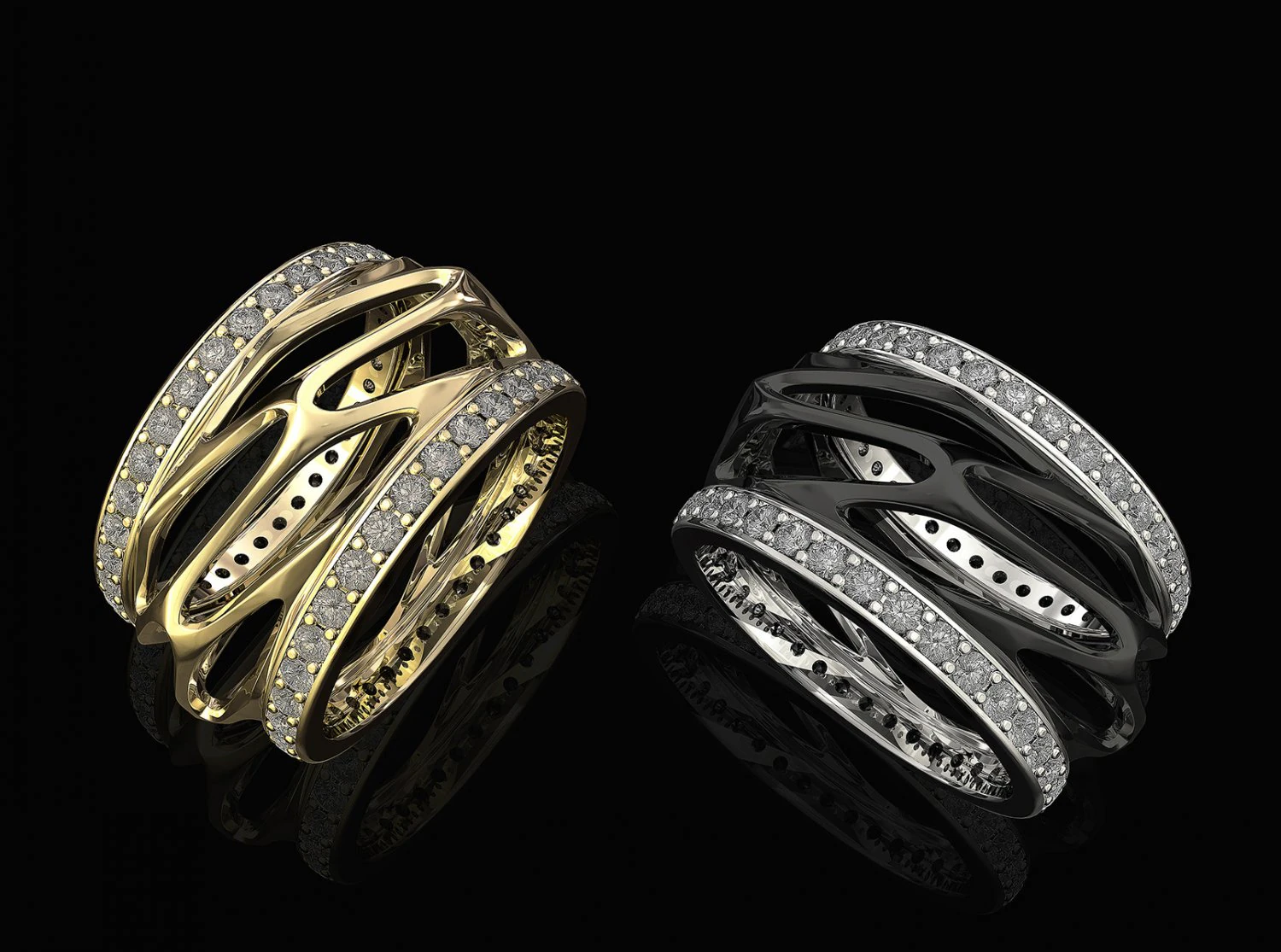 parametric wedding ring with diamond 3D Print Model .c4d .max .obj .3ds .fbx .stl .blend 