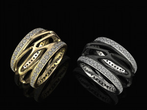 parametric wedding ring with diamond 3Dプリントモデル