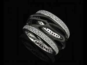 parametric wedding ring with diamond 3D Print Model