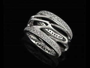 parametric wedding ring with diamond 3D Print Model