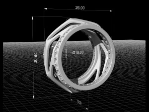 parametric wedding ring with diamond 3D Print Model