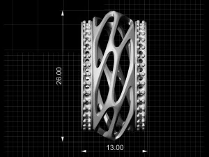 parametric wedding ring with diamond 3D Print Model