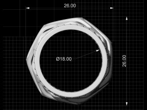 parametric wedding ring with diamond 3D Принт Модель