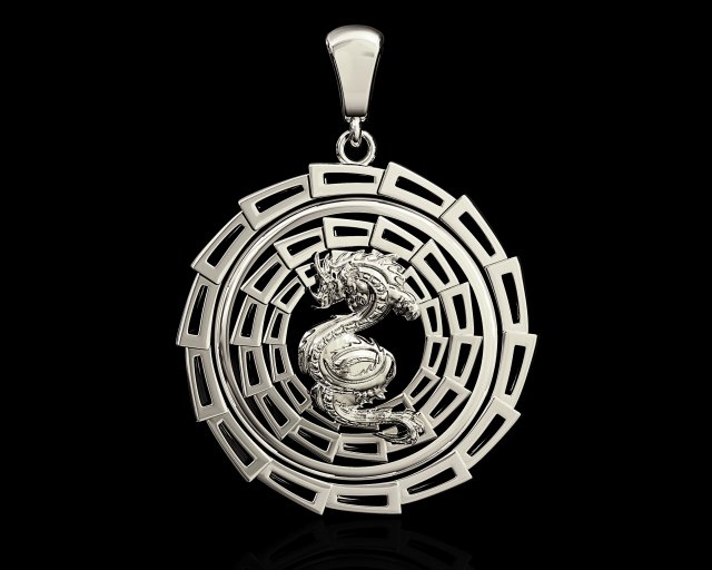 dragon pendant 3D प्रिंट मॉडल .c4d .max .obj .3ds .fbx .stl .blend