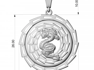 кулон дракон 3D Принт Модель