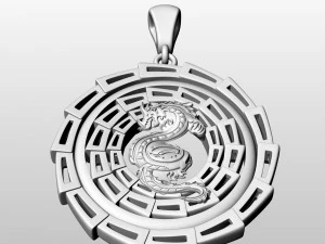 кулон дракон 3D Принт Модель