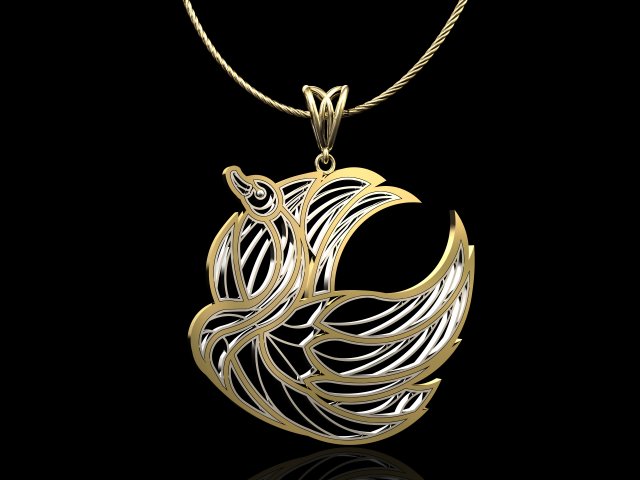 swan pendant Model Cetak 3D .c4d .max .obj .3ds .fbx .stl .blend 