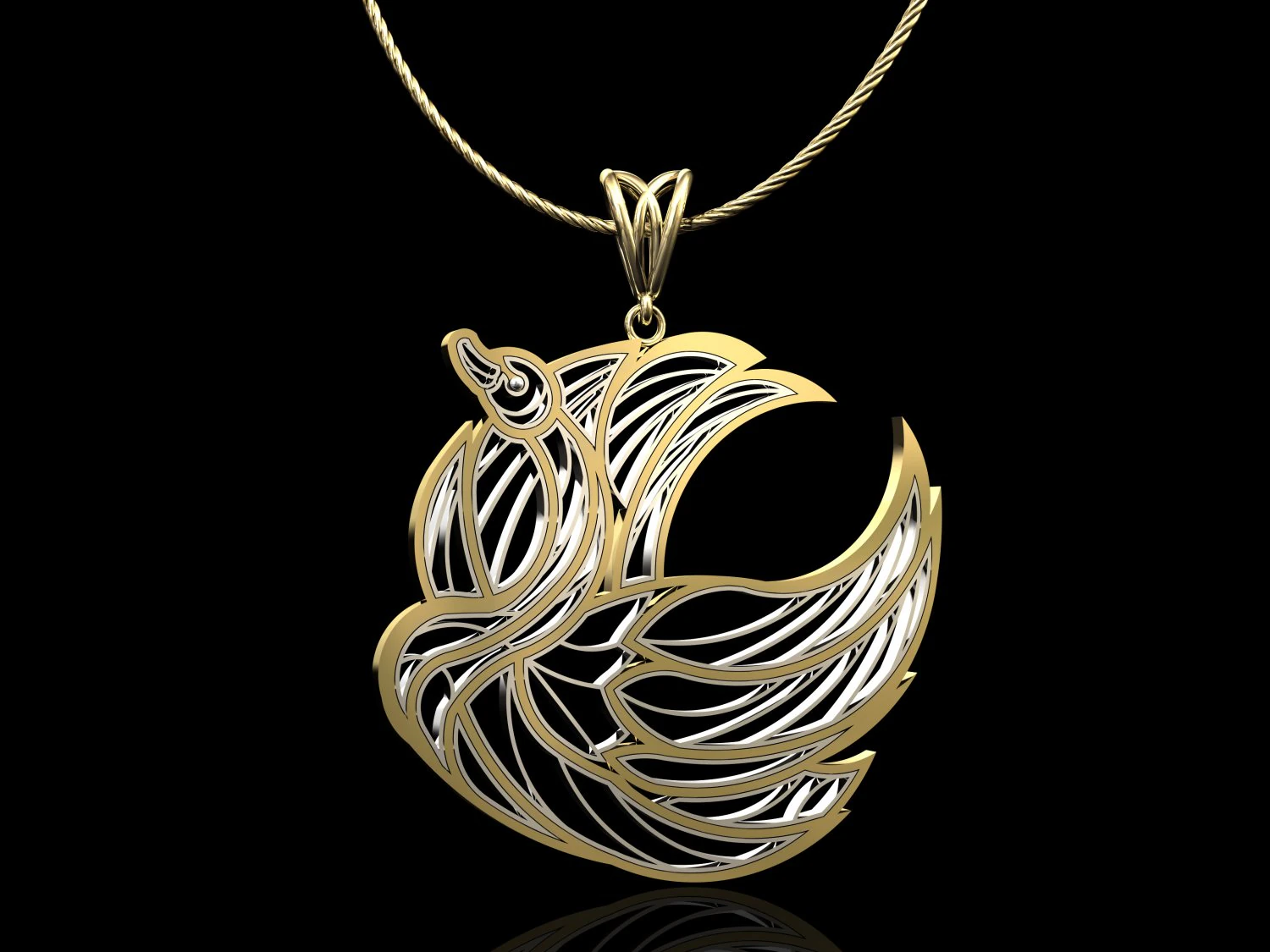 swan pendant 3D Print Model .c4d .max .obj .3ds .fbx .stl .blend