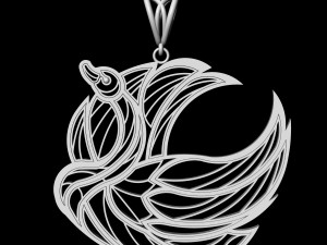 swan pendant Model Cetak 3D