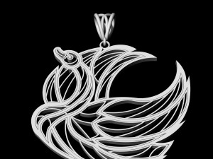 swan pendant Model Cetak 3D