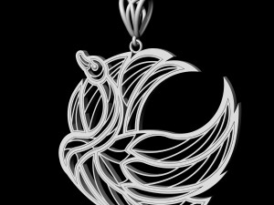 swan pendant Model Cetak 3D