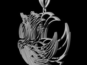 swan pendant Model Cetak 3D