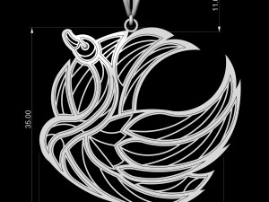 swan pendant Model Cetak 3D